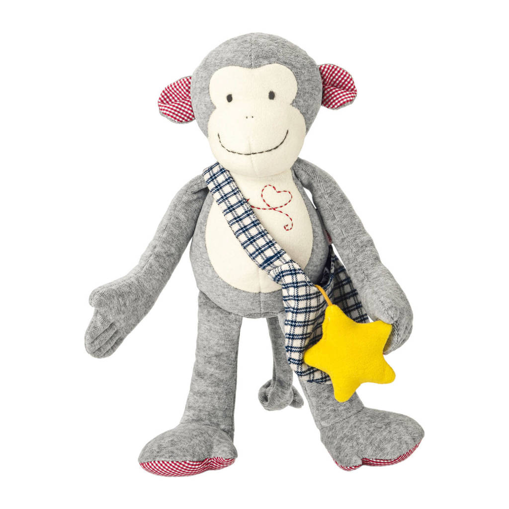 Käthe Kruse aap Carlo knuffel 35 cm, Grijs