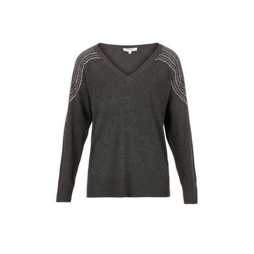 Morgan Trui Met Wol En Studs Grijs morgan kopen in de aanbieding