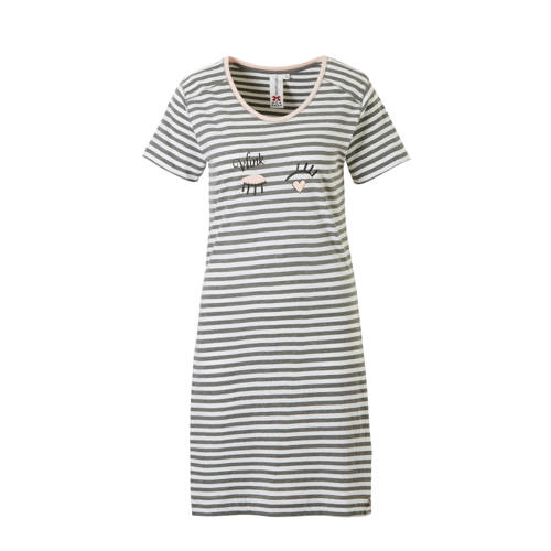 Rebelle Gestreepte Nachthemd Grijs rebelle kopen in de aanbieding Rebelle Gestreepte Nachthemd Grijs rebelle kopen in de aanbieding