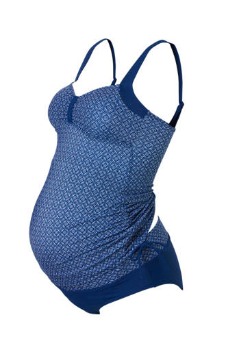 Positiemode zwangerschaps tankini blauw