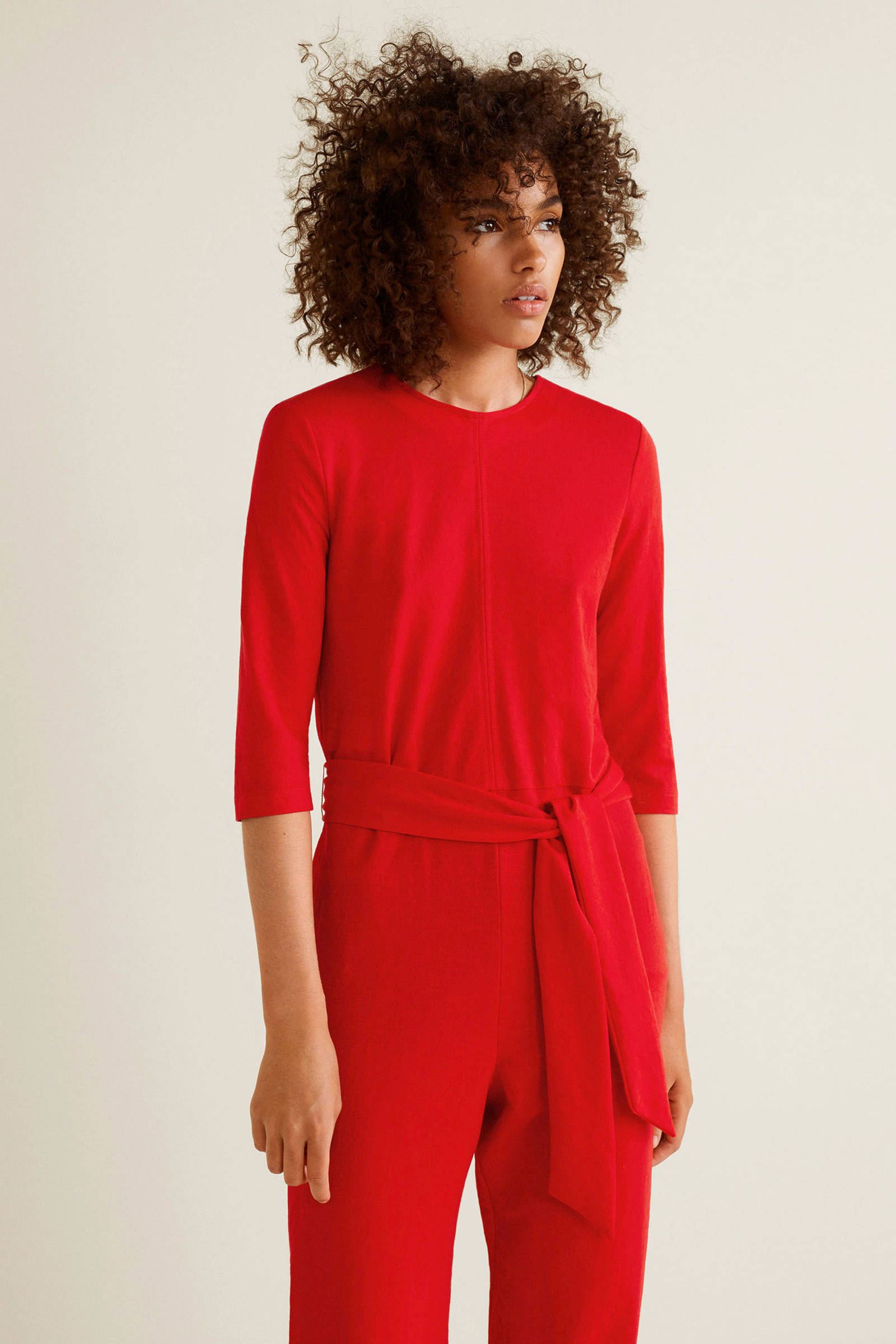 Mango jumpsuit rood wehkamp