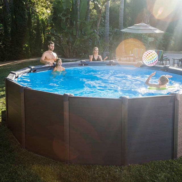 Intex Graphite Gray panel pool zwembad (Ø478 cm) wehkamp