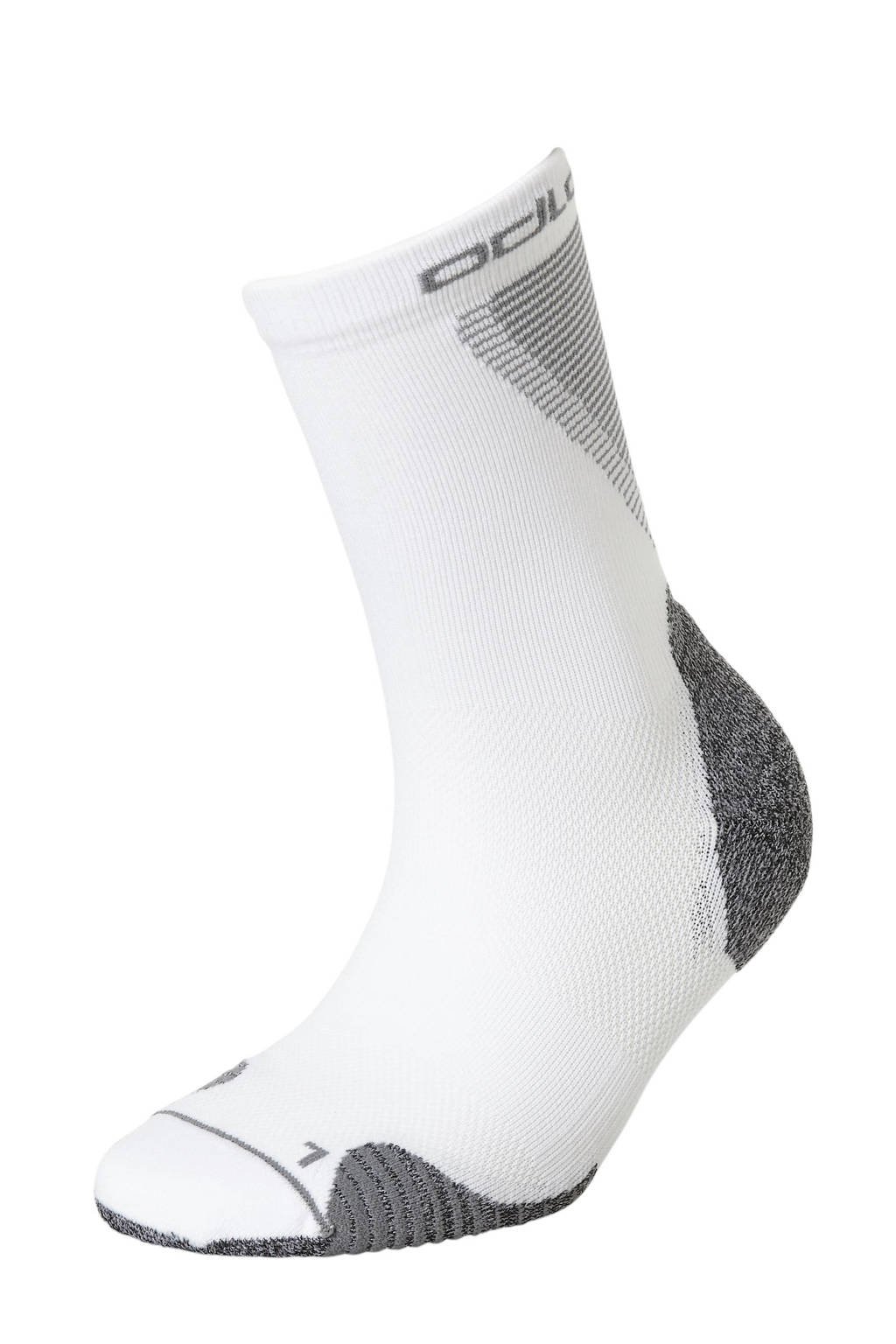 Odlo hardloopsokken wit/grijs, Wit/grijs