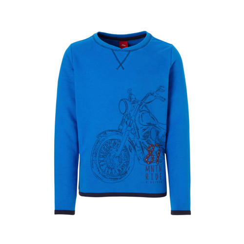 Soliver Sweater Met Motorprint Blauw soliver kopen in de aanbieding