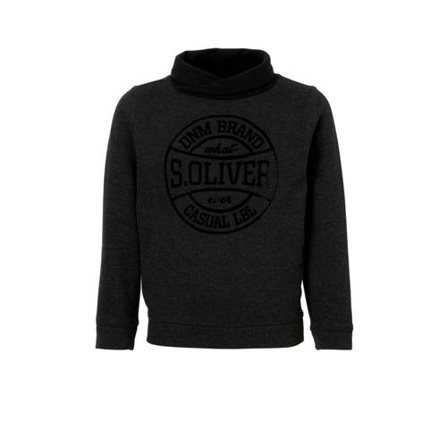 Soliver Sweater Met Tekstopdruk Zwart soliver kopen in de aanbieding