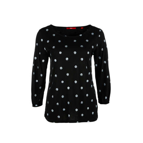 Soliver Top Met Stippen Zwart soliver kopen in de aanbieding