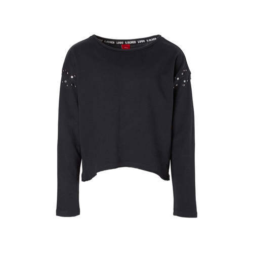 Soliver Cropped Longsleeve Met Studs Blauw soliver kopen in de aanbieding Soliver Cropped Longsleeve Met Studs Blauw soliver kopen in de aanbieding