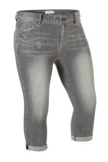 skinny capri jeans in used look