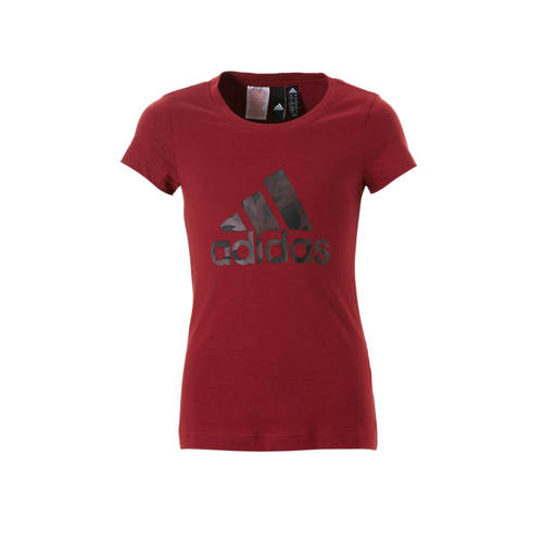 Adidas Performance Sport T Shirt Donkerrood adidas kopen in de aanbieding