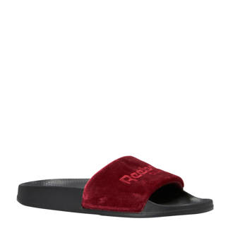 badslipper velours donkerrood