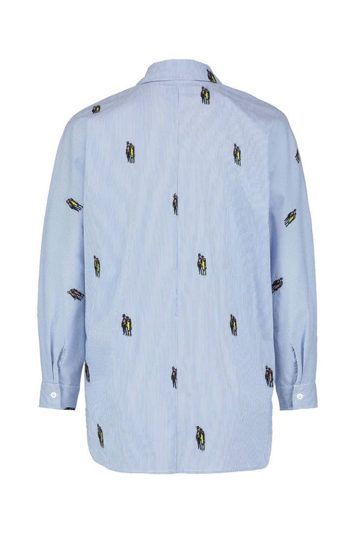 gestreepte met blauw borduursels CKS blouse Nox 7qwWFAOWz