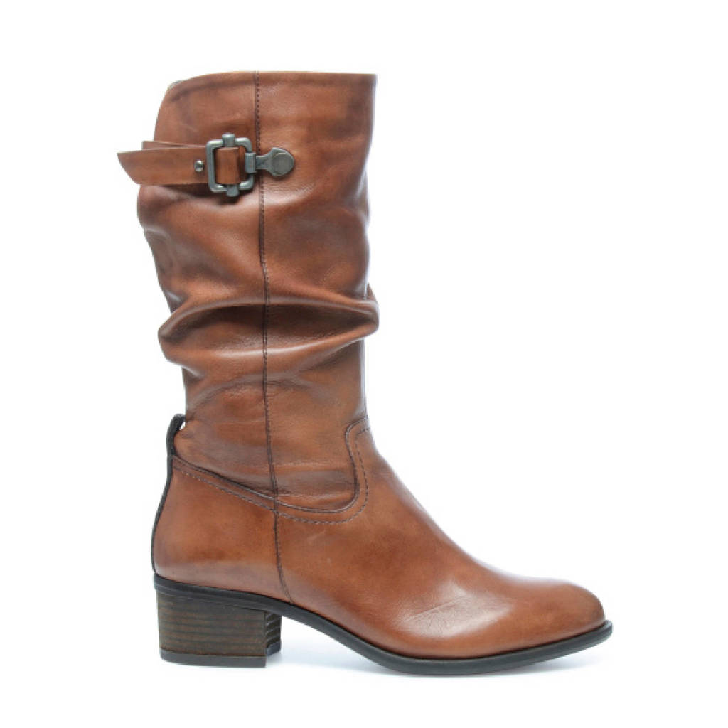 Sacha leren laarzen cognac, Cognac