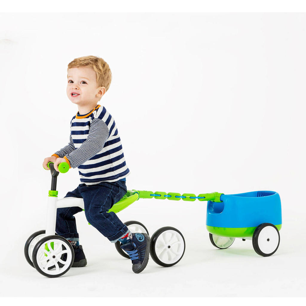 Chillafish Quadie loopfiets met trailie groen wehkamp
