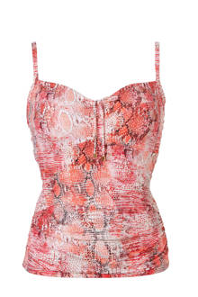 tankini bikinitop in all over print rood