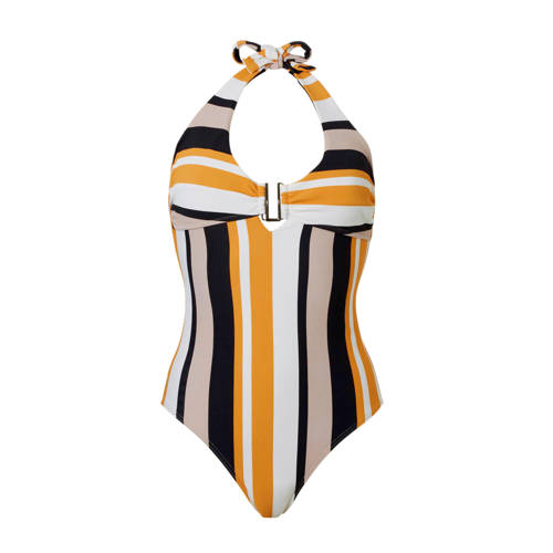 Cyell Halter Badpak Met Strepen Geel cyell kopen in de aanbieding