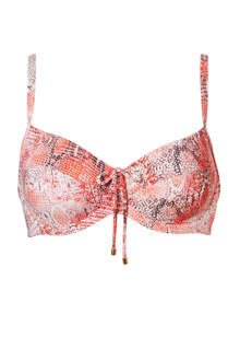 beugel bikinitop in all over print rood