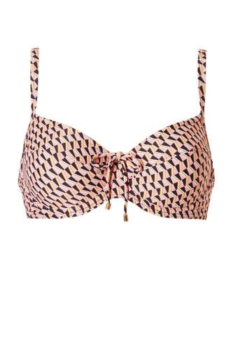 beugel bikinitop met all-over print roze