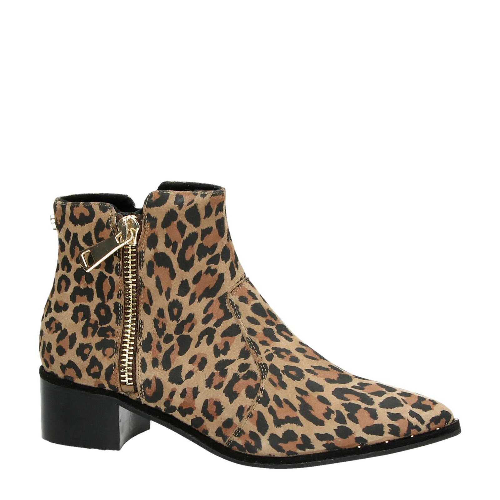 Steve Madden Dylles suède enkellaarzen met panterprint | wehkamp