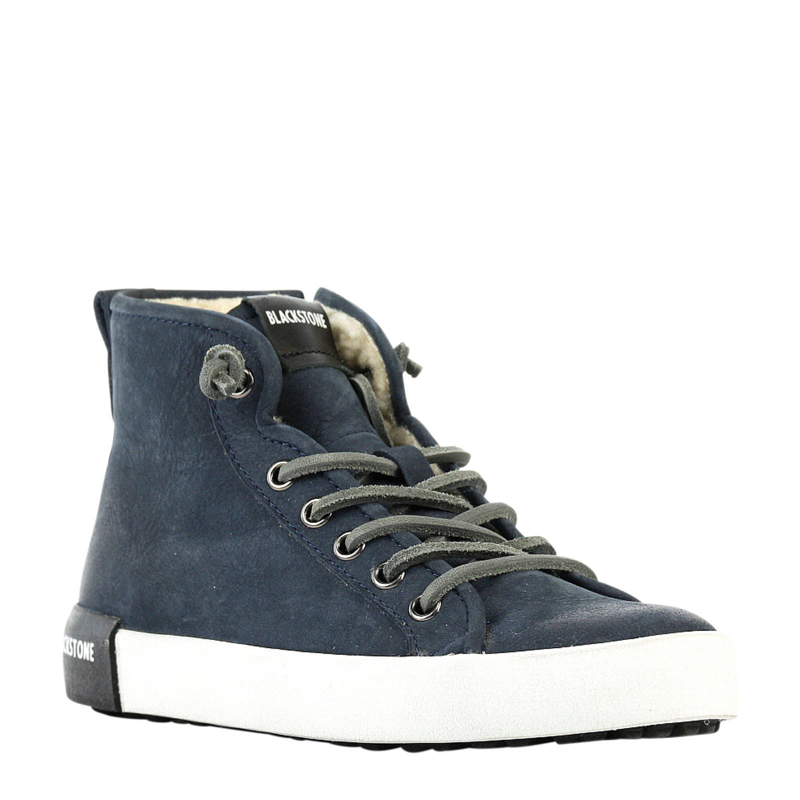 Blackstone Heren Sneakers Blauw nub sneaker | Van den Assem