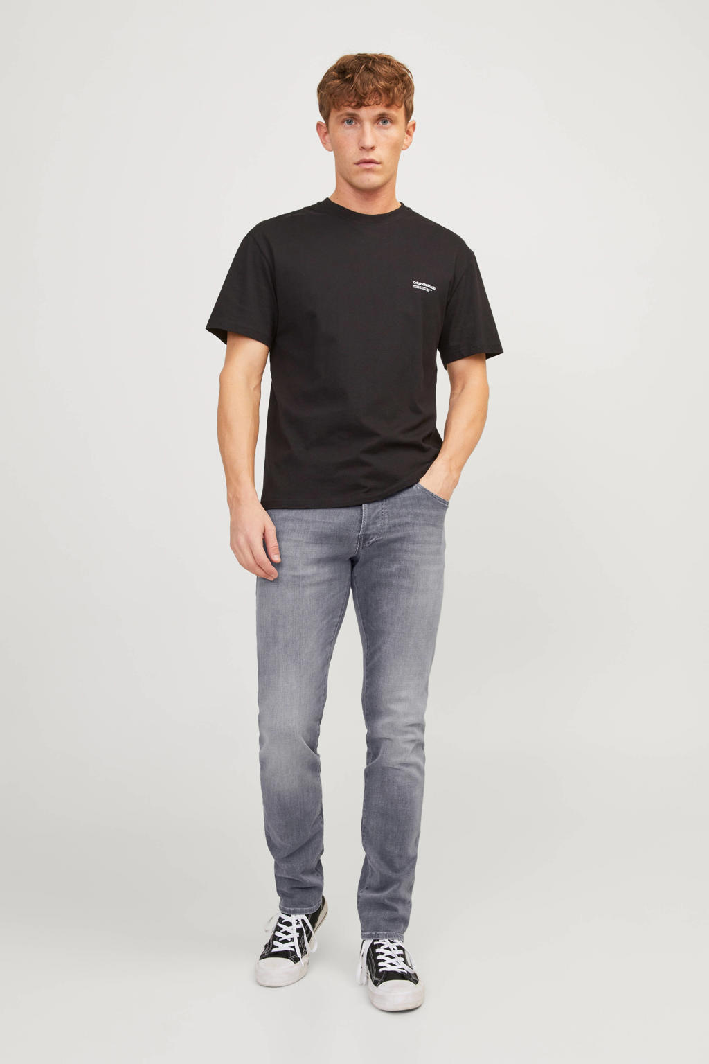 JACK & JONES JEANS INTELLIGENCE slim fit jeans JJIGLENN JJICON grey denim