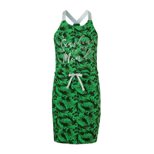 Geisha Jurk Met Alloverprint En Tekst Groen geisha kopen in de aanbieding