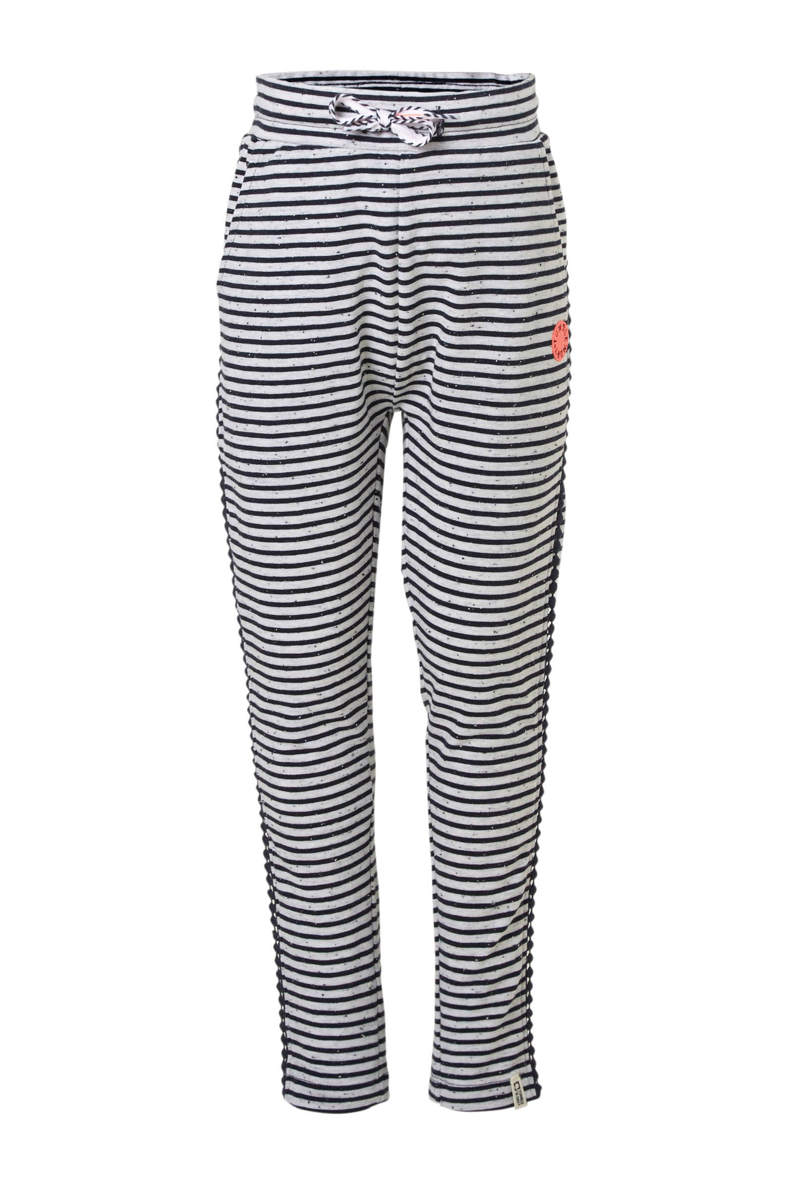 Tumble 'n Dry Mid gestreepte joggingbroek Chicago met sierbies grijs |  wehkamp