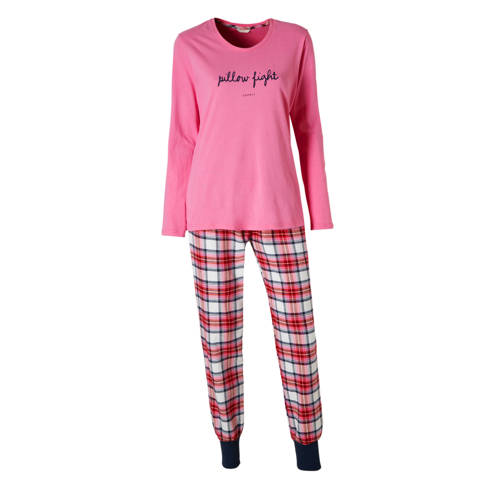 Esprit Pyjama Met Ruitprint Roze esprit kopen in de aanbieding Esprit Pyjama Met Ruitprint Roze esprit kopen in de aanbieding