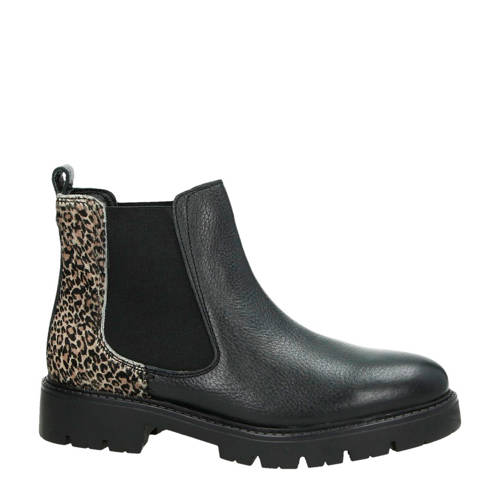Maruti Leren Chelsea Boots Gipsy Met Panterprint Zwart maruti kopen in de aanbieding