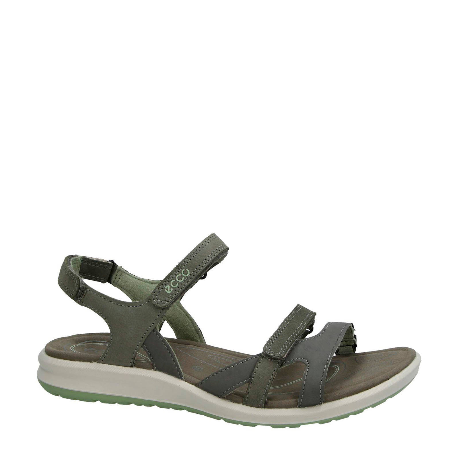 Ecco Cruise II leren sandalen groen | wehkamp