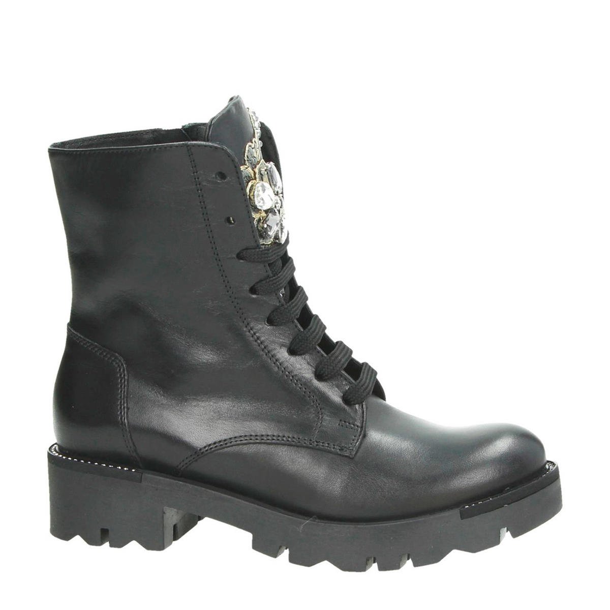 Tosca Blu leren veterboots zwart wehkamp