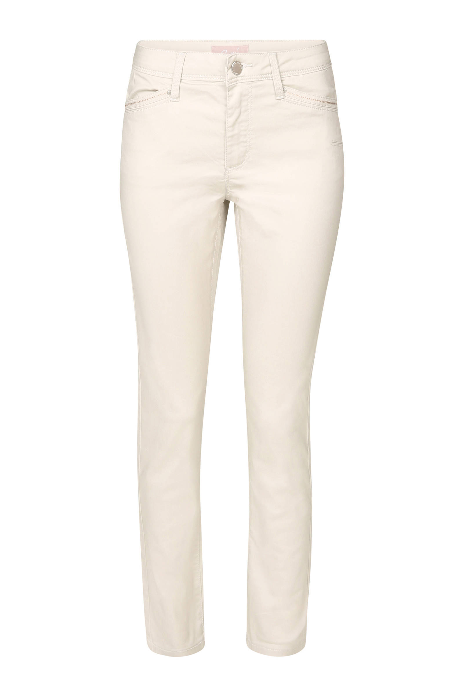 Cassis coated slim fit broek ecru | wehkamp