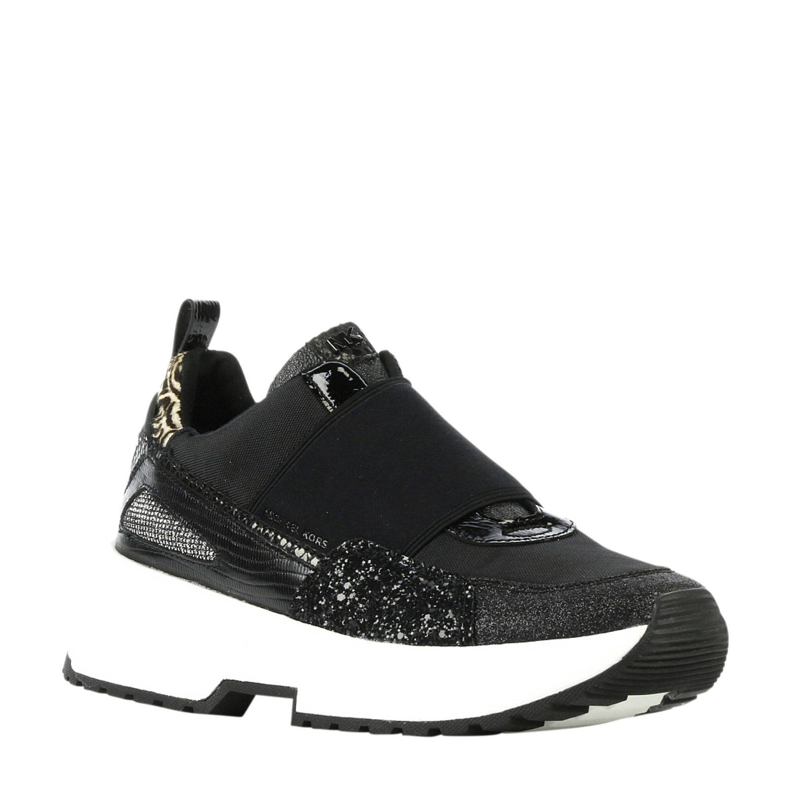 Michael Kors Cosmo Slip On sneakers zwart met ponyhair en glitters | wehkamp