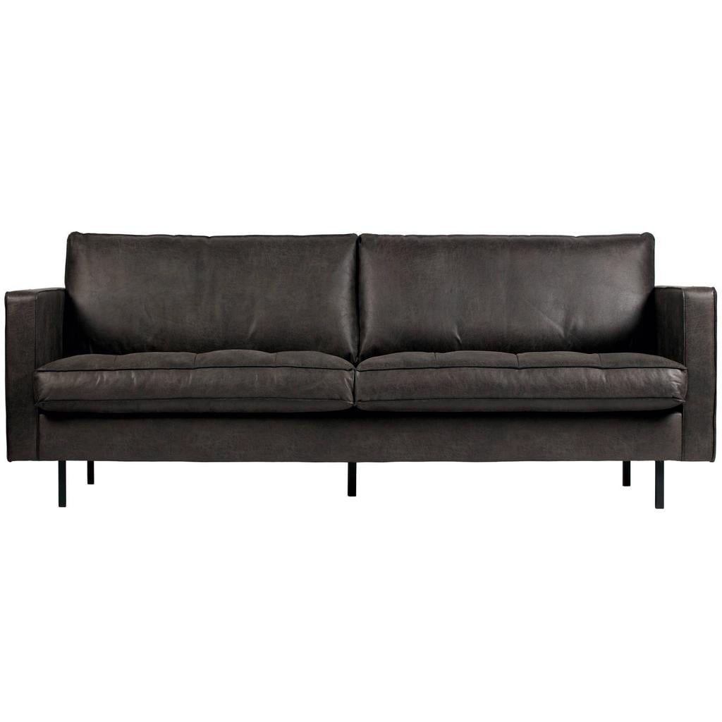 WOOOD Rodeo Classic 2,5-Zits Bank - Leer - Zwart - 83x230x88