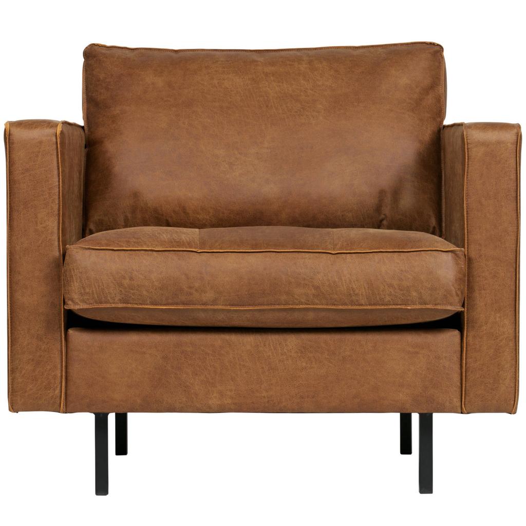 WOOOD WOOOD Rodeo Classic Fauteuil - Recycle Leer - Cognac - 83x98x88
