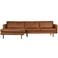 WOOOD WOOOD Rodeo Chaise Longue Links - Leer - Cognac - 85x300x86