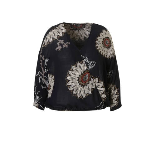 Desigual Gebloemde Top Zwart desigual kopen in de aanbieding
