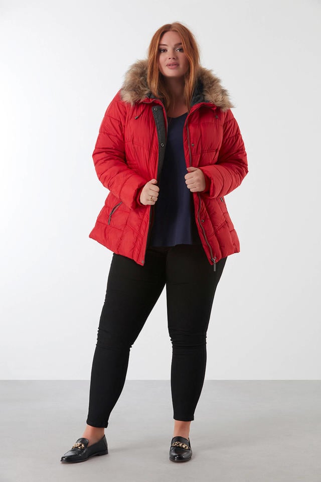 Verdorren Klagen merknaam MS Mode gewatteerde winterjas rood | wehkamp