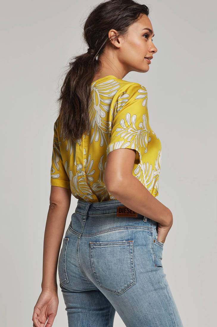 all geel print over alchemist met blouse FPqwUngH