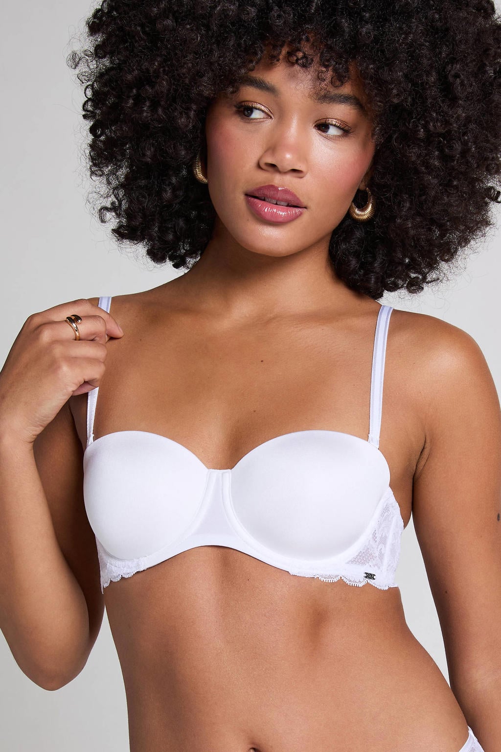 Hunkemöller voorgevormde strapless T-shirt-bh met beugel Angie wit
