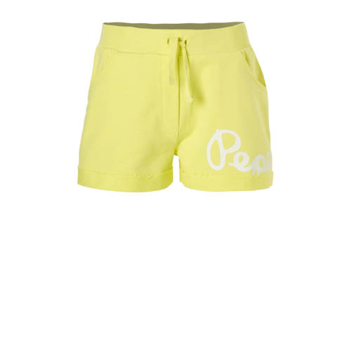 Pepe Jeans Sweatshort Ruth Met Logo Geel pepe jeans kopen in de aanbieding