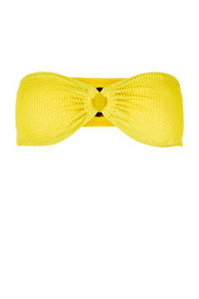bandeau bikinitop met structuur geel
