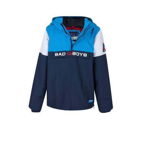 We Fashion Anorak Met Tekst Blauw we fashion kopen in de aanbieding