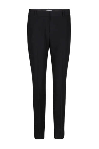 slim fit geweven pantalon zwart