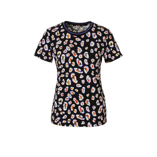 Aaiko Top Met Panterprint Alicia Zwart aaiko kopen in de aanbieding