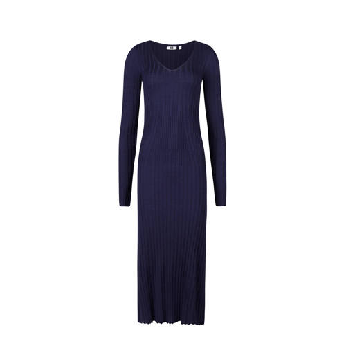 We Fashion Geribde Jurk Donkerblauw we fashion kopen in de aanbieding