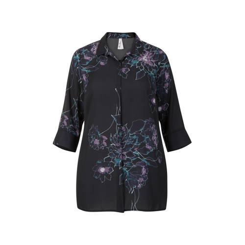 Miss Etam Plus Blouse Met Print Zwart miss etam kopen in de aanbieding
