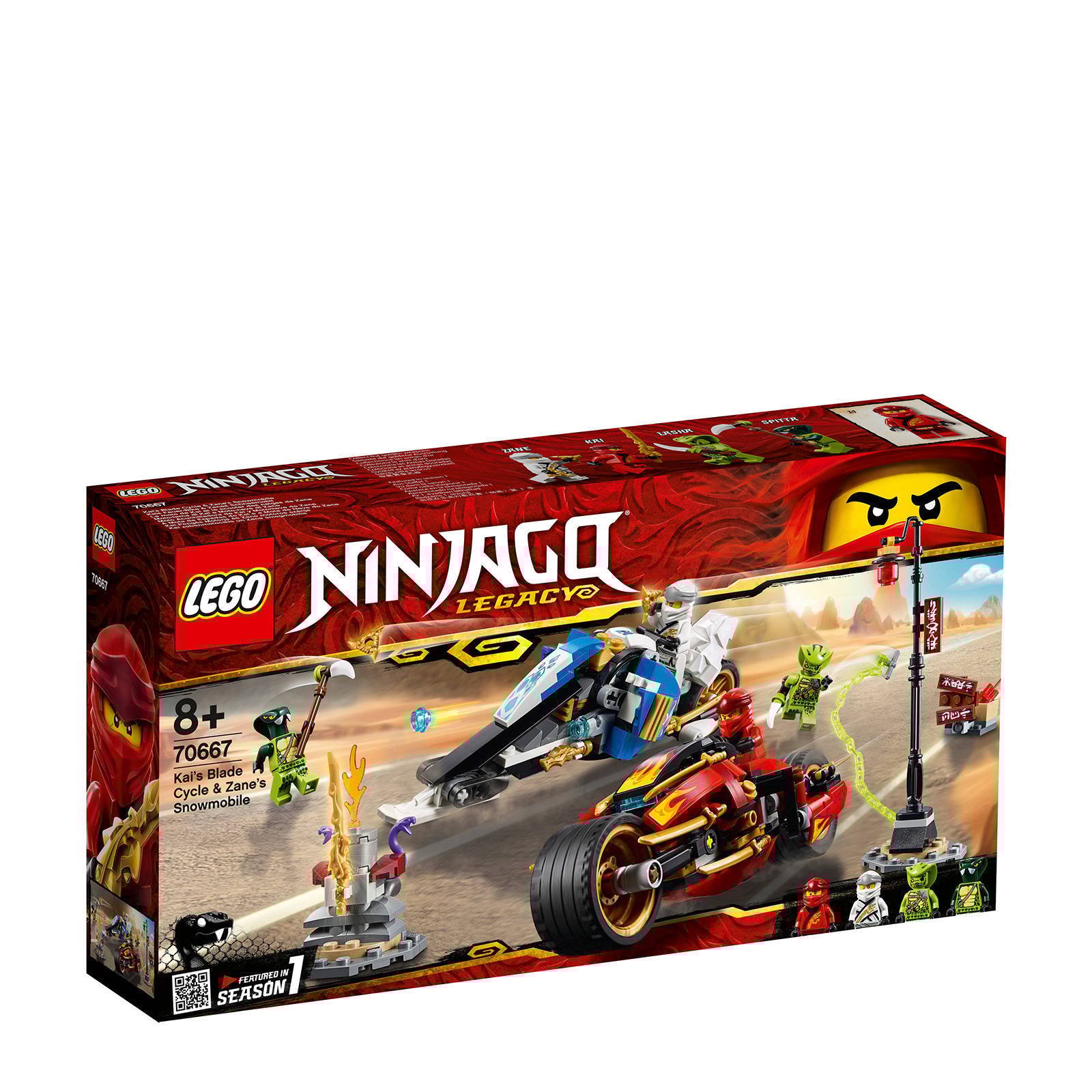 LEGO Ninjago Zwaardmotor van Kai en sneeuwscooter van Zane LEGO Ninjago zwaardmotor van Kai en sneeuwscooter van Zane 70667