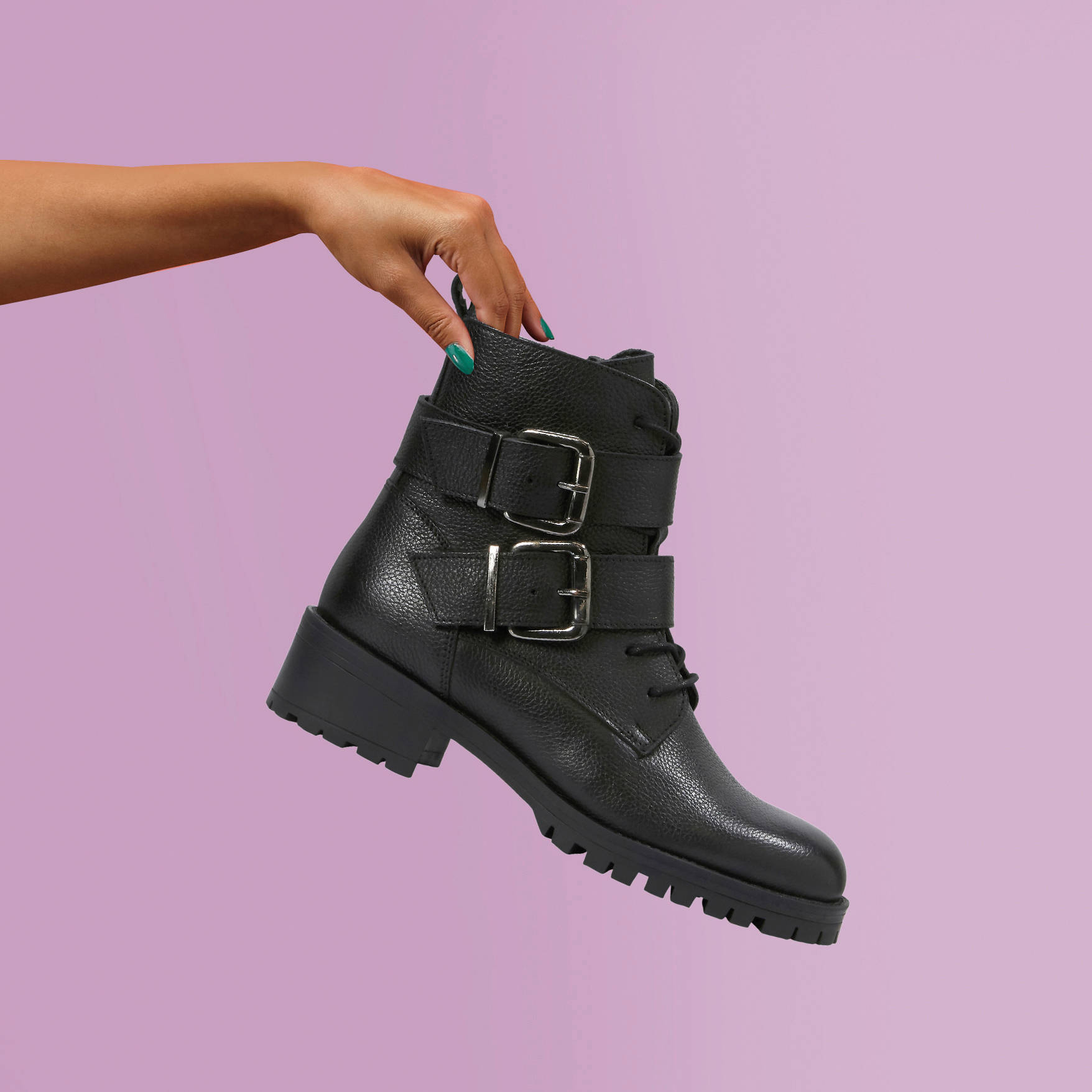 Nelson leren veterboots met crocoprint zwart - Schoenen.nl
