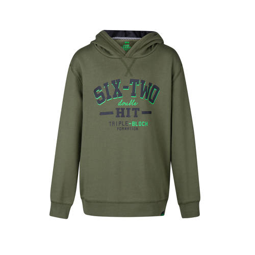 We Fashion Hoodie Met Tekst Kaki we fashion kopen in de aanbieding