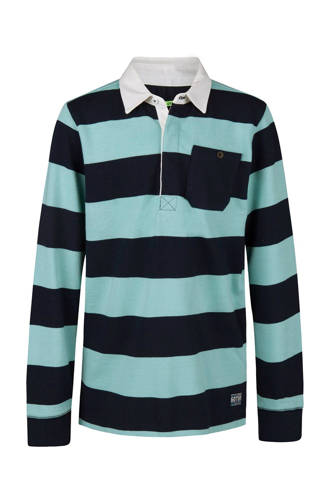 gestreepte polo blauw